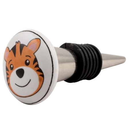 Tiger Flat Ceramic Wine Stopper